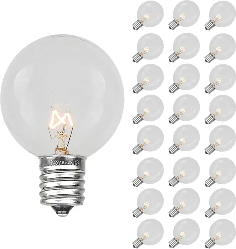 Vista 8 de Novelty Lights Bombillas de repuesto incandescentes ST38 Edison de 7 W, paquete de 25 Transparente (St38)