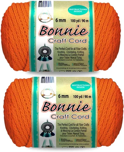 Vista 4 de Pepperell Bonnie - Cordón de macramé trenzado 6 mm x 91.4 m Almendra (Paquete de 2) Cordón de polipropileno retorcido para manualidades DIY