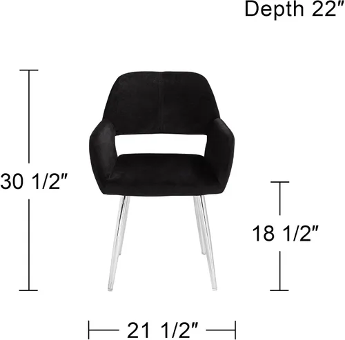 Vista 2 de 55 Downing Street Silla de comedor moderna de tela negra Martin