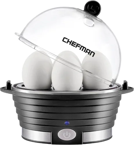 Vista 5 de CHEFMAN Freidora de aire digital multifuncional+ asador, deshidratador, horno de convección y cazador rápido de huevos, vaporizador de alimentos