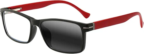 Vista 3 de Transición fotocromática para hombre rectangular rectangular nerd geek gafas de lectura UV400 gafas de sol
