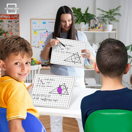 Vista 6 de SCRIBBLEDO - Pizarra grande de borrado en seco de 11 x 14 pulgadas, doble cara Easy-to-See 0.75-Inch Grid Larger Cells, Masonite Hardboard, Smooth