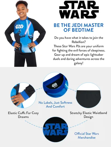 Vista 3 de STAR WARS Pijamas de manga larga Luke Skywalker vs Darth Vader para niños Producto