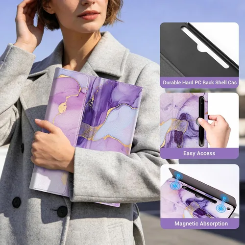 Vista 5 de CoBak Funda para Microsoft Surface Pro de 12" (2025), Premium Business Cover con soporte multiángulo, soporte para lápiz capacitivo integrado