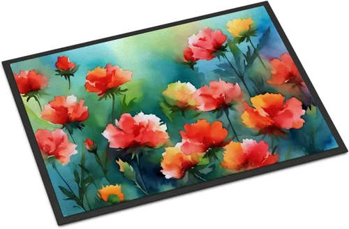 Vista 23 de Caroline's Treasures DAC1621MAT - Felpudo con diseño de camelia en acuarela de 18 x 27 pulgadas, tapete para puerta delantera, para interiores