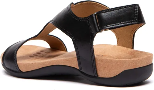 Vista 8 de Sandalias ortopédicas para mujer con puntera abierta, correa en T, sandalias planas ortopédicas con soporte para el arco y correas ajustables