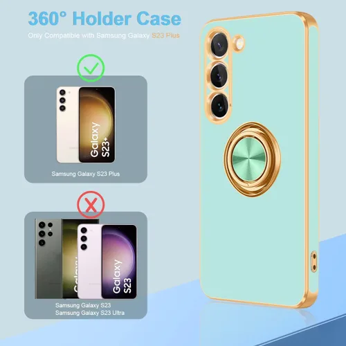 Vista 7 de Fingic Funda para Samsung Galaxy S23 Plus, Galaxy S23 Plus con soporte de anillo de 360°, funda para teléfono para mujeres y niñas, soporte