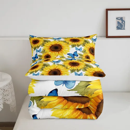 Vista 159 de Erosebridal Juego de edredón de hojas de cannabis, juego de ropa de cama de marihuana con estampado colorido de plantas, decoración bohemia de 2