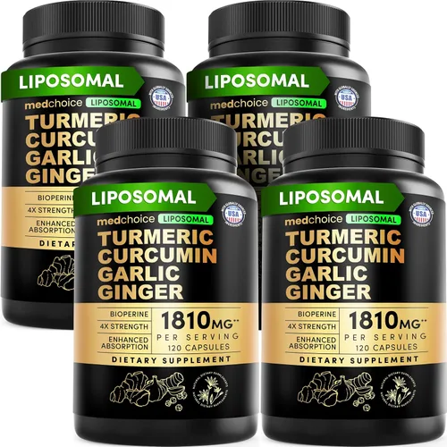 Vista 10 de Cúrcuma liposomal, suplementos de curcumina de alta absorción, mezcla sin OMG para comodidad digestiva y apoyo diario, suplemento de cúrcuma