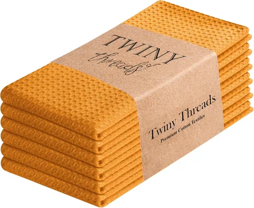 Vista 35 de TWINY threads Juego de toallas de cocina con diseño de diamante, 100% algodón, trapos grandes y trapos de lavado, absorbentes de secado rápido
