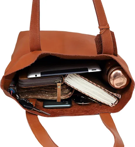 Vista 5 de Women Tote Bags Top Handle Satchel Handbags Genuine Leather Shoulder Purse