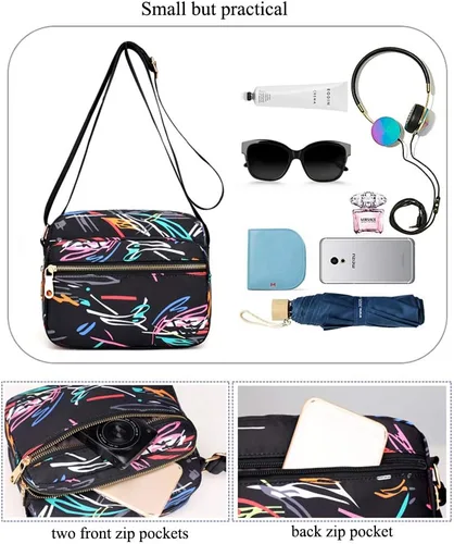 Vista 4 de Collsants Pequeño bolso de nailon con bolsillos con cremallera para viajar