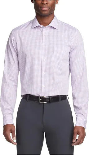 Vista 8 de Van Heusen Camisa de vestir para hombre, ajuste regular, cuello flexible, a cuadros Azul