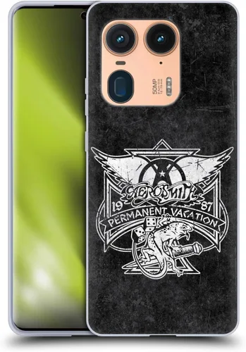 Vista 8 de Head Case Designs Officially Licensed Aerosmith 1987 Permanent Vacation Black and White Gel Case [Military Grade Protection] Compatible with Moto E7