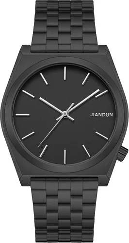 Vista 2 de JIANDUN La moda para hombre de negocios negro relojes correa de acero inoxidable impermeable simple