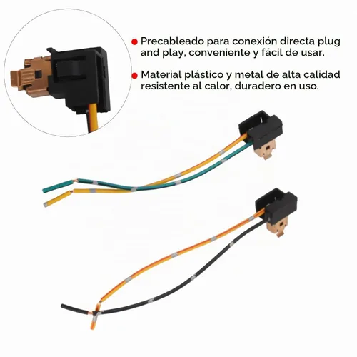 Vista 4 de 2 piezas Conector H1, Arnés de Cableado de Faros Delanteros, Arnés de Enchufe de Bombilla de Luz Antiniebla de 12V-24V, Adaptador de Bombilla