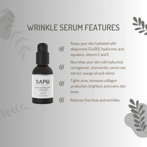 Vista 5 de Sapo All Natural Suero antiarrugas – Reduce las arrugas, suaviza tu piel y suaviza tu cara – Fabricado con retinol, ácido hialurónico y vitamina C