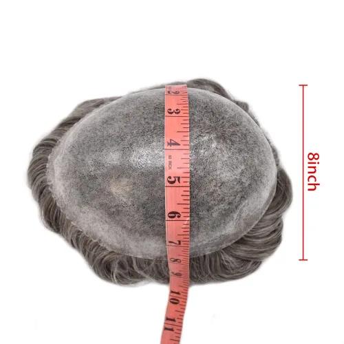 Vista 81 de Toupee para hombre 100% cabello humano real tupé para hombres 0.004 in piel de poliuretano para hombre, sistema de reemplazo de piezas de pelo