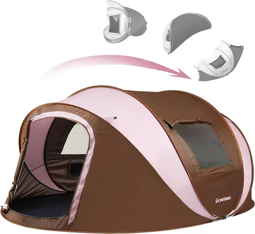 Vista 8 de EchoSmile Tienda de campaña desplegable para 2/4/6 personas, fácil instalación, cúpula resistente al agua, portátil con bolsa de transporte Negro