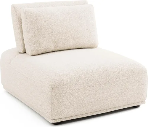 Vista 8 de Furniture of America Tatiana Modern Boucle - Sofá modular de 2 plazas con respaldo ajustable para sala de estar, oficina, combinación libre Boucle