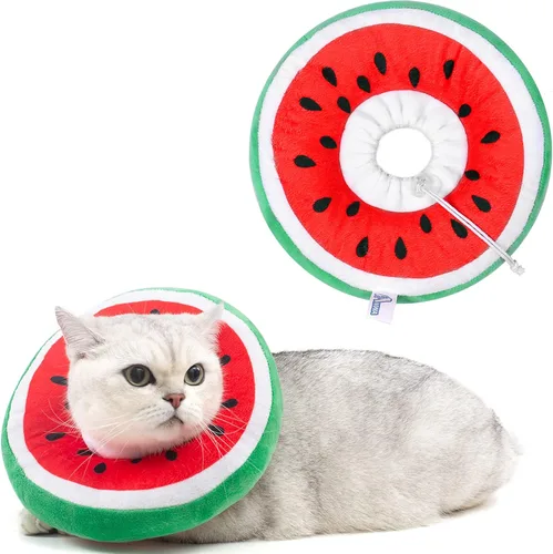 Vista 7 de ANWA Collar de cono ajustable para gato, suave, lindo collar de dona para gato después de la cirugía, conos de recuperación de gatitos para dejar