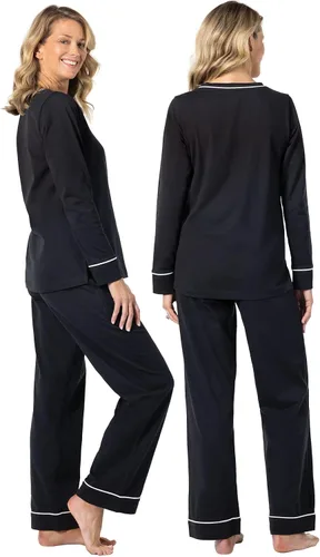 Vista 2 de PajamaGram Pijamas para mujer - Conjuntos de pijamas para mujer, camiseta sin botones, 100% algodón