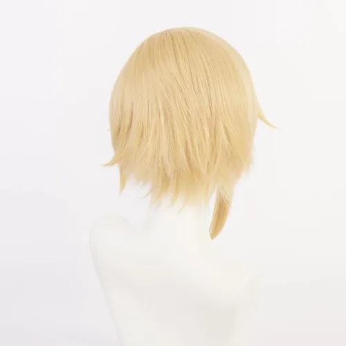 Vista 5 de XiongXiongLe Peluca amarilla Cosplay Anime Nito Nazuna Hombres Disfraz corto rizado calor sintético pelucas para adultos Fiesta Festival Halloween