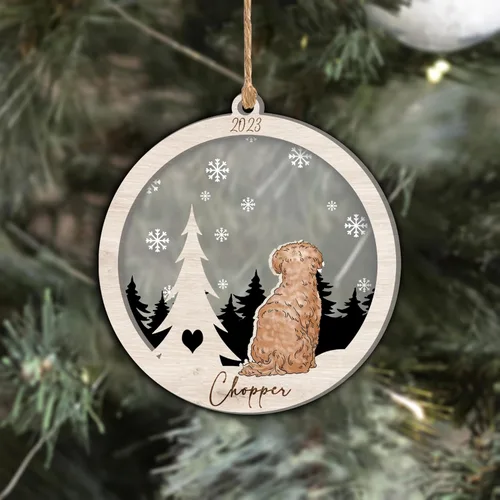 Vista 13 de Nazenti Adorno de Navidad conmemorativo personalizado, regalo personalizado de recuerdo de perro, condolencias por pérdida de mascotas, sabueso