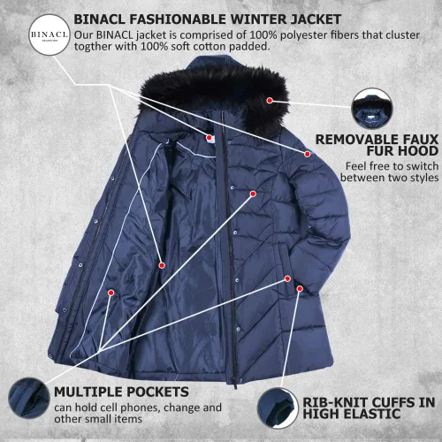 Vista 5 de BINACL - Chaqueta de invierno para mujer (7 colores, XS-XL)