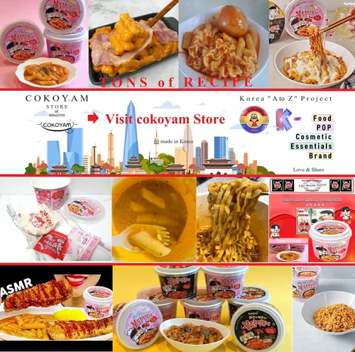 Vista 3 de Samyang 2 cachorros Carbo Buldak (pollo asado) Pastel de arroz picante caliente Tteokbokki