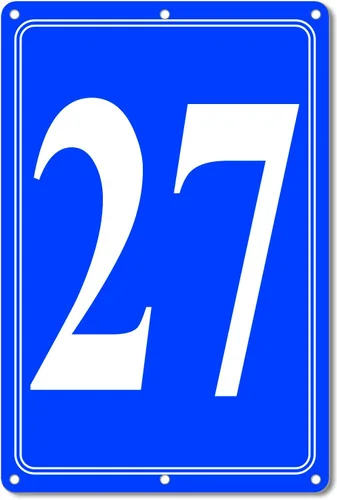 Vista 16 de Premium Aluminum Number Signs, Metal 12" X 8" Blue Numbered Sign Outdoor for Parking Lots, Floor, Dock, Court, Aisle, Field, High Visibility, No