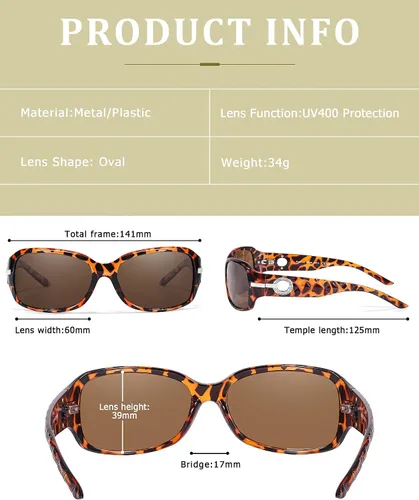 Vista 6 de FIMILU Gafas de sol polarizadas de moda para mujer, con diamantes de imitación, protección UV para exteriores