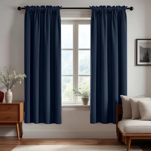 Vista 208 de Deconovo Cortinas opacas, aislamiento térmico, dobladillo para barra, reducción de ruido, certificado Oeko-TEX, cortinas de oscurecimiento