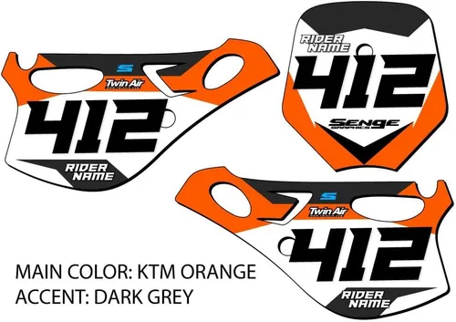 Vista 2 de 1998-2001 SX 65 SG63 Custom MX matrículas Senge Graphics Kit compatible con KTM