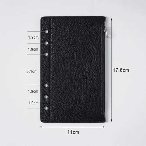Vista 2 de Moterm Flyleaf con cremallera para organizador personal, con ranuras para tarjetas (péble-negro)