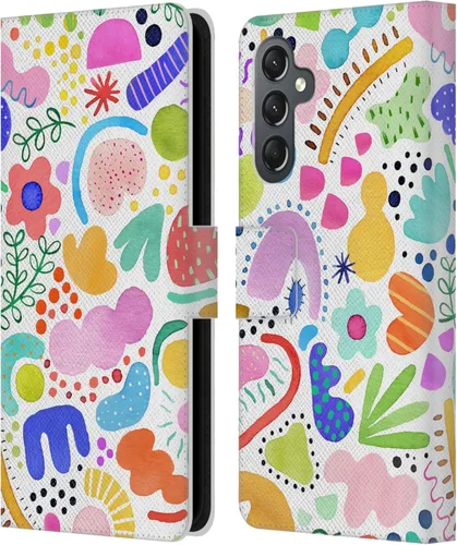 Vista 34 de Head Case Designs Officially Licensed Ninola Brushstrokes Black Summer Patterns Leather Wallet Case Compatible with Samsung Galaxy A07 4G
