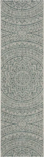 Vista 15 de SAFAVIEH Alfombra lavable al aire libre Courtyard Collection - 2'3" x 5', marfil y verde, no desprende pelusa y fácil limpieza, ideal para patio