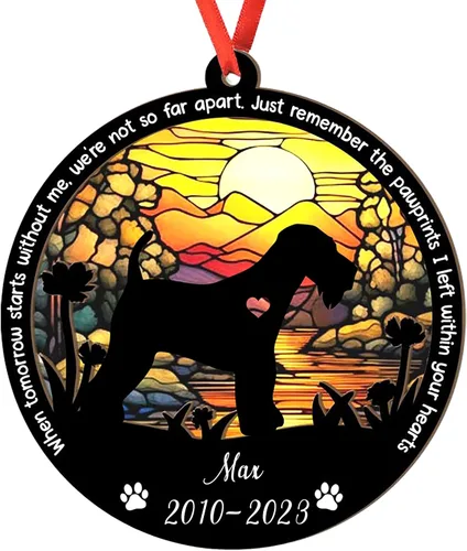 Vista 40 de Adorno personalizado para atrapasoles de sabueso afgano, adorno de Navidad de sabueso afgano – Regalo para perro amante, sabueso afgano