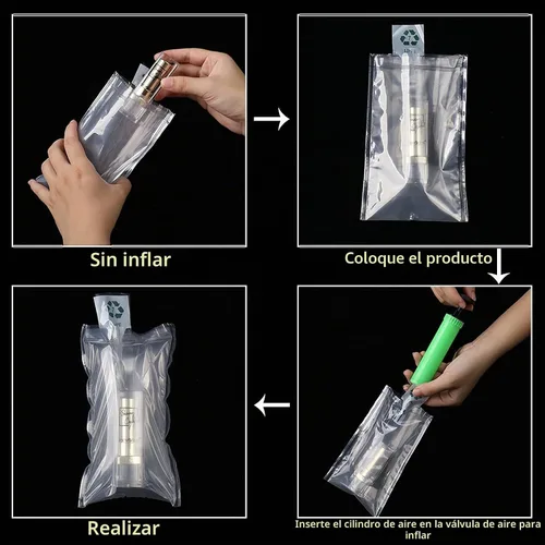 Vista 4 de Bolsa inflable de plástico transparente con cojín de bomba gratis, bolsa de embalaje de aire, bolsa de bloqueo de cojín inflable de aire, bolsa