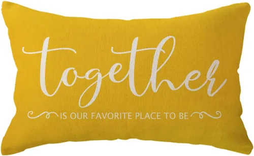 Vista 8 de ULOVE LOVE YOURSELF Home Quotes Fundas de almohada decorativas de madera Together is Our Favorite Place to Be", funda de almohada de granja de 12 x