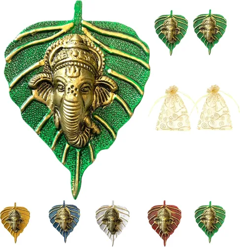 Vista 13 de LOVENSPIRE Ganesha Diwali - Decoración de hojas de metal para colgar en la pared para el hogar y la oficina, regalo de regreso de inauguración