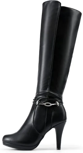 Vista 2 de DREAM PAIRS Botas de tacón alto hasta la rodilla para mujer