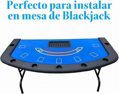 Vista 3 de Soporte para distribuidor de bandeja de fichas de póquer - Estante de fichas de distribuidor de mesa de póker de Blackjack Casino