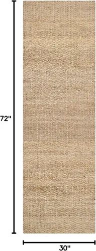 Vista 2 de SAFAVIEH Natural Fiber Collection - Alfombra de pasillo de 2 pies 6 pulgadas x 6 pies, azul claro y natural, yute hecho a mano, ideal para zonas