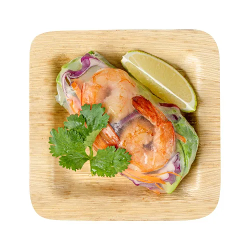 Vista 11 de Restaurantware Bambuddha - Platos de bambú de 4.7 x 4.7 pulgadas, 100 platos duraderos para aperitivos, platos desechables de bambú