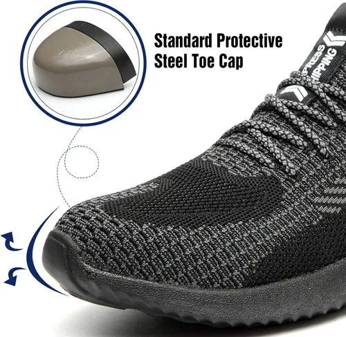 Vista 2 de UCAYALI - Zapatos de seguridad para hombres y mujeres. Tenis de trabajo con puntera de acero, utilizados en la construcción, ligeros y transpirables