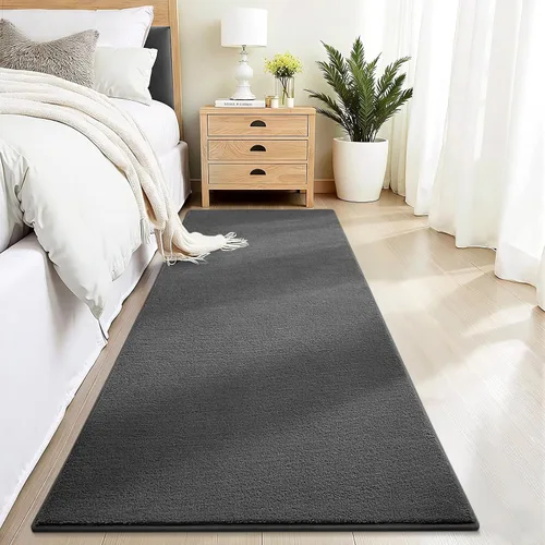 Vista 25 de Vasofe Alfombra de pasillo negra de 2 x 4 pulgadas, alfombra antideslizante de espuma viscoelástica gruesa para interiores, para guardería Negro