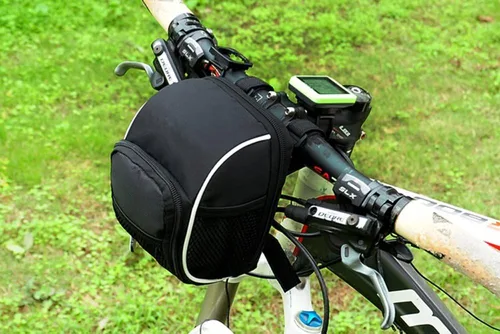 Vista 6 de Disconano® Bolsos de Manillar para Bicicleta de Ciclismo con Cestas Frontales Negras con Funda para Lluvia