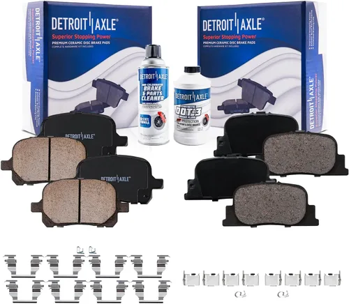 Vista 33 de Detroit Axle - Pinza de disco del lado del acompañante + pastillas de freno de cerámica de repuesto para Lexus HS250H Toyota RAV4 Prius V Scion xB