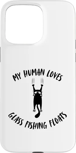 Vista 28 de iPhone 16 My Human Loves Glass Fishing Floats - Cat Parent Hobby Lover Case